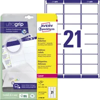 Avery Zweckform Adressetikett ultragrip 63,5 x 38,1 mm (B x H)