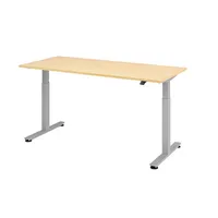 Hammerbacher Sitz-Steh-Schreibtisch XMST, elektrisch höhenverstellbar, 71-120cm (H), 180x80cm (BxT), rechteckig, ahorn / silber 4032062153864 3 Stück