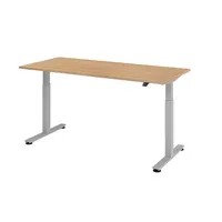 Hammerbacher Sitz-Steh-Schreibtisch XMST, elektrisch höhenverstellbar, 71-120cm (H), 180x80cm (BxT), rechteckig, eiche / silber 4032062163801 3 Stück
