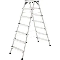 Hailo Stehleiter 8657-007 D60 StandardLine, 2x 7 Stufen, silber, Aluminium 4007126865717 Hailo