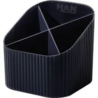 HAN Stiftehalter KARMA schwarz Polystyrol 4 Fächer 11,1 x 11,1 x 10,5 cm