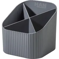 HAN Stiftehalter KARMA grau Polystyrol 4 Fächer 11,1 x 11,1 x 10,5 cm