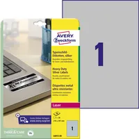 AVERY Zweckform Typenschild Etiketten L6013-20 silber 210 x 297mm Folie strapazierfähig wetterfest 4004182060131 AVERY Zweckform 20 Stück