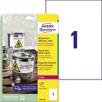AVERY Zweckform Etiketten L4775-20 210 x 297 mm weiß Folie wetterfest 4004182047750 AVERY Zweckform 20 Stück