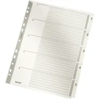 Leitz Kartonregister 4323-00-00, 1 bis 5, A4, 160 g/m², graue Taben, 5-teilig 4002432309269 Leitz
