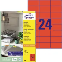 AVERY Zweckform Etiketten 3448, rot, 70x37mm, rechteckig 4004182034484 AVERY Zweckform 2400 Stück