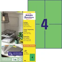 AVERY Zweckform Etiketten 3458, grün, 105x148mm, rechteckig 4004182034583 AVERY Zweckform 400 Stück