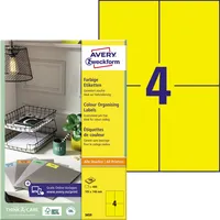 AVERY Zweckform Etiketten 3459, gelb, 105x148mm, rechteckig 4004182034590 AVERY Zweckform 400 Stück