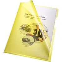 Bene Sichthüllen 205000GE, A4, gelb, klar glatt, oben & rechts offen, 0,15mm 9003262130370 Bene 100 Stück