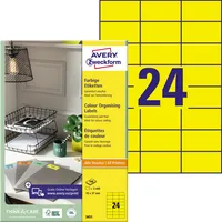 AVERY Zweckform Etiketten 3451, gelb, 70x37mm, rechteckig 4004182034514 AVERY Zweckform 2400 Stück
