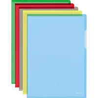 Bene Sichthüllen 205000SO, A4, farbig sortiert, klar glatt, oben & rechts offen, 0,15mm 5902812137279 Bene 100 Stück