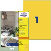 AVERY Zweckform Etiketten 3473, gelb, 210x297mm, rechteckig 4004182034736 AVERY Zweckform 100 Stück