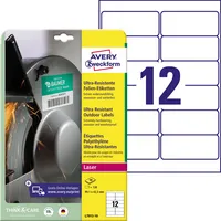 AVERY Zweckform Ultra-Resistente Folienetiketten 99,1 x 42,3 mm, weiß 4004182068069 AVERY Zweckform 120 Stück