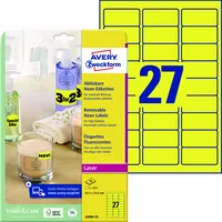 AVERY Zweckform Etiketten L6004-25, neongelb, 63,5x29,6mm, rechteckig 4004182608456 AVERY Zweckform 675 Stück