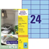 AVERY Zweckform Etiketten 3449, blau, 70x37mm, rechteckig 4004182034491 AVERY Zweckform 2400 Stück