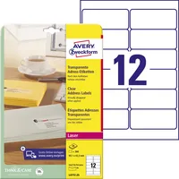 AVERY Zweckform Etiketten L4772-25 99,1 x 42,3 mm transparent QuickPEEL 4004182047729 AVERY Zweckform 300 Stück