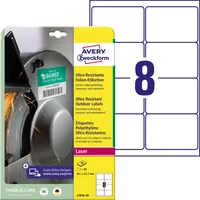 AVERY Zweckform Ultra-Resistente Folienetiketten 99,1 x 67,7 mm, weiß 4004182068052 AVERY Zweckform 80 Stück