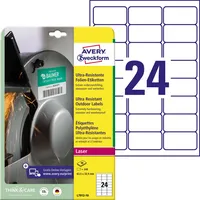 AVERY Zweckform Ultra-Resistente Folienetiketten 63,5 x 33,9 mm, weiß 4004182068076 AVERY Zweckform 240 Stück