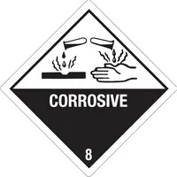 DR-Label Hinweisetikett Gefahrgutklasse 8
