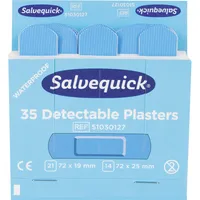 Salvequick Pflaster Detectable sortierte Größen, blau 7310610019327 Salvequick 35 Stück