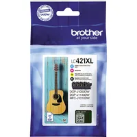 Brother Druckerpatrone LC421XLVAL (kompatibel zu Brother LC-421XL), schwarz/cyan/magenta/gelb, ca. 4x 500 Seiten 4977766813594 Brother 4 Stück