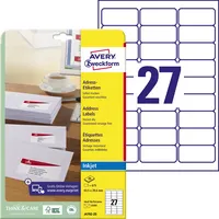AVERY Zweckform J4792-25 Adress Etiketten 63,5 x 29,6 mm weiß 4004182047927 AVERY Zweckform 675 Stück