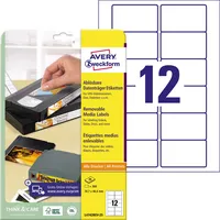 AVERY Zweckform Video Etiketten L4742REV-25 78,7 x 46,6 mm weiß wiederablösbar 4004182047422 Zweckform L4742REV-25 300 Stück