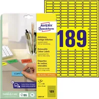 AVERY Zweckform Etiketten L6037-20, gelb, 25,4x10mm, rechteckig 4004182060377 AVERY Zweckform 3780 Stück