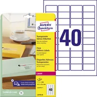 AVERY Zweckform L4770-25 Adress Etiketten 45,7 x 25,4mm transparent 4004182047705 AVERY Zweckform 1000 Stück