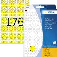 Herma Markierungspunkte 2211, gelb, Ø 8mm 4008705022118 Herma 5632 Stück