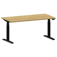 Schreibtisch eModel 20 810057970 höhenverstellbar 180x100cm (BxT) rechteckig hickory   jet schwarz 5901747585834 Nowy Styl