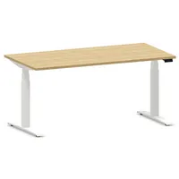 Schreibtisch eModel 20 810057879 elektrisch höhenverstellbar 64-130cm (H) 180x100cm (BxT) rechteckig buche   weiß 59017475