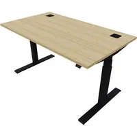 Schreibtisch eModel 20 810075479 elektrisch höhenverstellbar 65-130cm (H) 140x80cm (BxT) rechteckig buche   jet schwarz 59