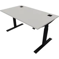 Schreibtisch eModel 20 810075494 höhenverstellbar 140x80cm (BxT) rechteckig platinum   jet schwarz 5901747154351 Nowy Styl