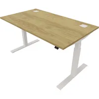 Schreibtisch eModel 20 810075370 elektrisch höhenverstellbar 65-130cm (H) 140x80cm (BxT) rechteckig hickory   weiß 5901747