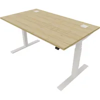 Schreibtisch eModel 20 810075379 elektrisch höhenverstellbar 65-130cm (H) 140x80cm (BxT) rechteckig buche   weiß 590174715