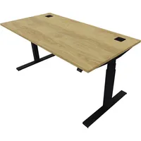 Schreibtisch eModel 20 810075670 elektrisch höhenverstellbar 65-130cm (H) 160x80cm (BxT) rechteckig hickory   jet schwarz