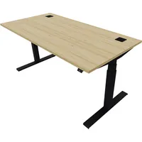 Schreibtisch eModel 20 810075679 elektrisch höhenverstellbar 65-130cm (H) 160x80cm (BxT) rechteckig buche   jet schwarz 59