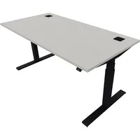 Schreibtisch eModel 20 810075694 höhenverstellbar 160x80cm (BxT) rechteckig platinum   jet schwarz 5901747154436 Nowy Styl