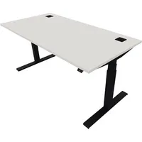 Schreibtisch eModel 20 810075601 elektrisch höhenverstellbar 65-130cm (H) 160x80cm (BxT) rechteckig weiß   jet schwarz 590