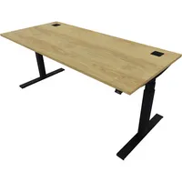 Schreibtisch eModel 20 810075870 elektrisch höhenverstellbar 65-130cm (H) 180x80cm (BxT) rechteckig hickory   jet schwarz