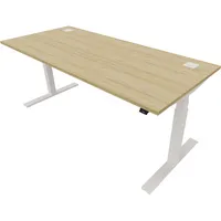 Schreibtisch eModel 20 810075779 elektrisch höhenverstellbar 65-130cm (H) 180x80cm (BxT) rechteckig buche   weiß 590174715