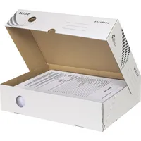 Leitz Archivbox easyboxx 6134-00-00, A4, weiß, innen 33,6x7,5x23,8cm (TxBxH), 100% Wellpappe (RC), 100% recycelbar 4002432118229 Leitz