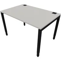 Schreibtisch 810074394 Rohr in Rohr-System 65-130cm (H) 120x80cm (BxT) rechteckig platinum   schwarz 5900978594936 Nowy Sty