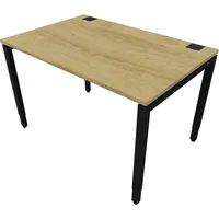 Schreibtisch 810074370 Rohr in Rohr-System 64-86cm (H) 120x80cm (BxT) rechteckig hickory   schwarz 5900978594998 Nowy Styl