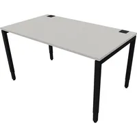 Schreibtisch 810074594 Rohr in Rohr-System 65-130cm (H) 140x80cm (BxT) rechteckig platinum   schwarz 5900978841368 Nowy Sty