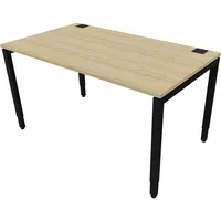 Schreibtisch 810074579 Rohr in Rohr-System 65-130cm (H) 140x80cm (BxT) rechteckig buche   schwarz 5900978606325 Nowy Styl