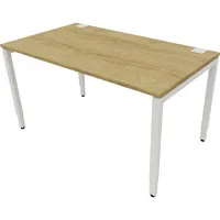 Schreibtisch 810074470 Rohr in Rohr-System 65-130cm (H) 140x80cm (BxT) rechteckig hickory   weiß 5900978645393 Nowy Styl
