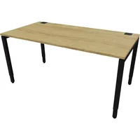 Schreibtisch 810074770 Rohr in Rohr-System 65-130cm (H) 160x80cm (BxT) rechteckig hickory   schwarz 5900978594912 Nowy Styl