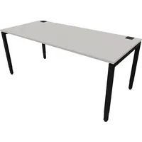 Schreibtisch 810074994 Rohr in Rohr-System 65-130cm (H) 180x80cm (BxT) rechteckig platinum   schwarz 5900978151252 Nowy Sty